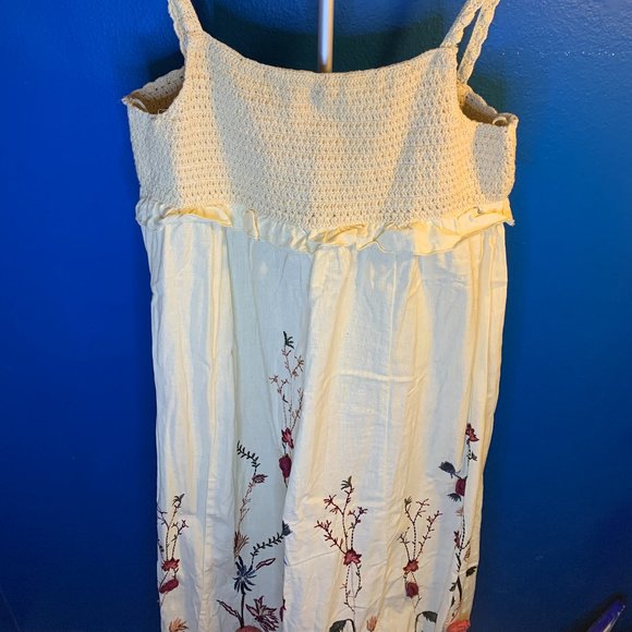 Zara Limited Edition White Embroidered Floral Crochet Dress Size Large NWOT - Picture 3 of 9
